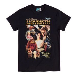 Labyrinth Unisex Adult Retro T-Shirt / Black